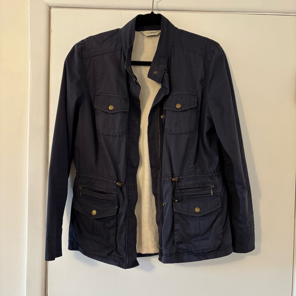 L.L. Bean fleece-lined navy coat